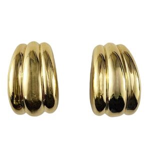 Tiffany & Co. 18K Yellow Gold Ribbed Clip-On Earrings #18483